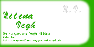 milena vegh business card
