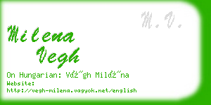 milena vegh business card